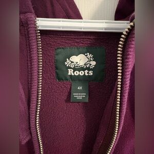 Roots Burgundy Plum Zip Up Hoodie